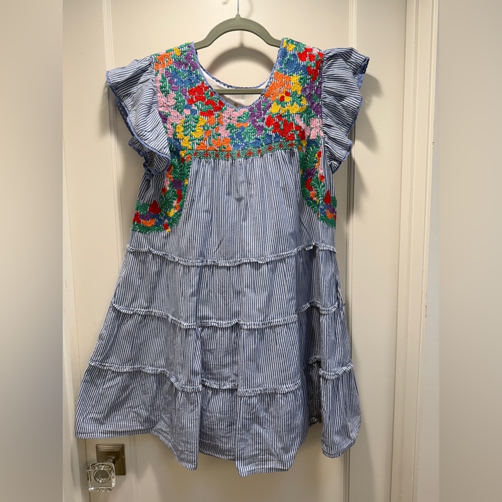 J. Marie Ruffled Tiered Sundress with Flutter Sleeves